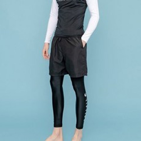 헤링본 남자 여자 워터레깅스 9부 공용 수영복 래쉬가드팬츠 하의 R501