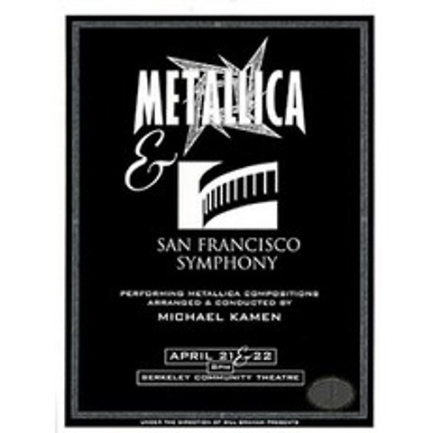 Metallica 샌프란시스코 심포니 1999 SM 콘서트 프로그램 마이클 카멘 버클리, 본상품