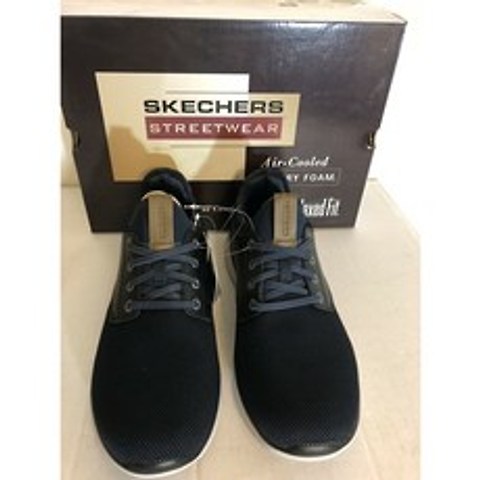 [해외]스케쳐스운동화슬립온 Skechers Mens Sz10 Streetwear Slip On Memory Foam Shoes Navy Black Relax fit NWB
