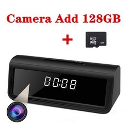 HDlivecam 4K Wifi 비밀 시계 마이크로 카메라 Espia AP 보안 보안, 표준 추가 128G TF