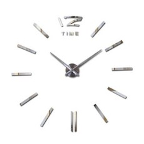 Horloge-Reloj de pared con pegatinas acrílicas para espejo cronógrafo de cuarzo con aguja decoración, 플라 타, 37 인치