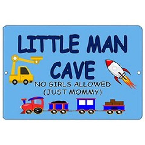 Bad River Tactical Funny Little Man Cave Boy Bedroom Door Sign Metal Tin Symbol Wall Decoration Girl Allowing Mom, 본상품