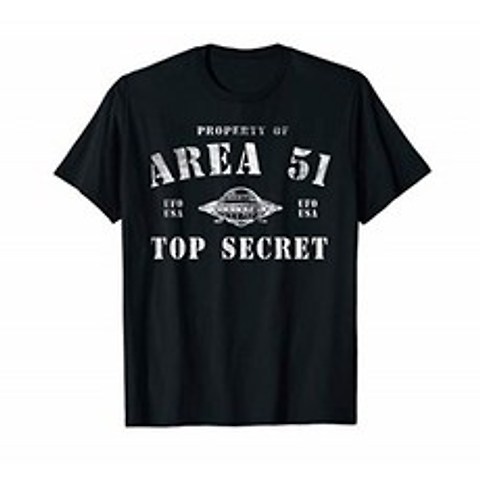 지역 51 일급 비밀 UFO 외계인 티셔츠의 속성, 단일옵션