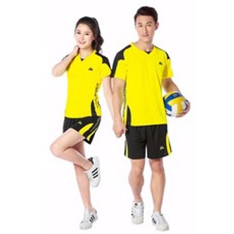 배구공 Authentic volleyball suit men and women competition serviced short-sleeved jersey sports training clothing printi-591411920087, 남성용 노란색 (짧은 소매)더 큰 코드를 만드십시오