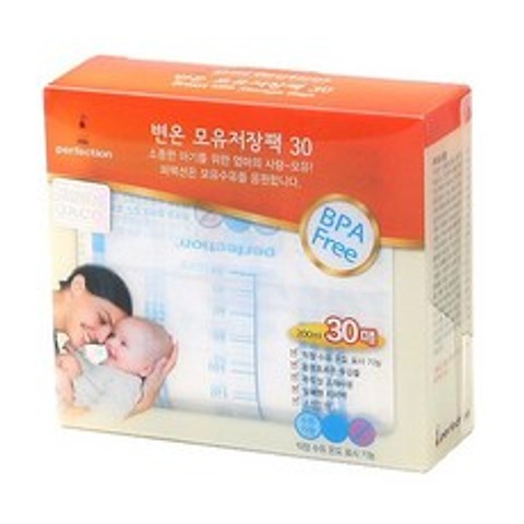 장안 퍼펙션 NEW 변온 모유 저장팩 30매(200ml), 변온 모유 저장팩 30매