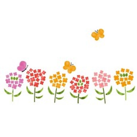 대문닷컴 [대문닷컴]스텐실 도안(ST-3122) 꽃과 나비친구