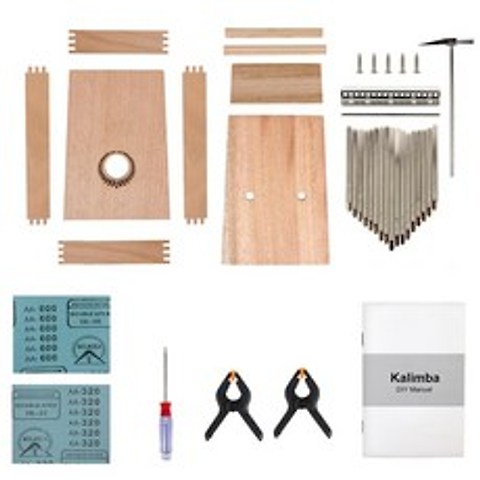 Kmise Kalimba DIY 키트 17 키 ThumbFinger 피아노 수동 도구 튜너 해머 공예 생일 선물