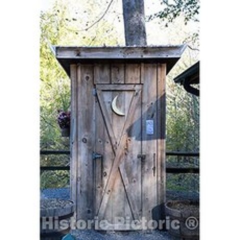 Historic Pictoric Photo - A Classic Outdoor Privy Called an Outhouse  presumably fo (08in x 12in), 08in x 12in, 08in x 12in