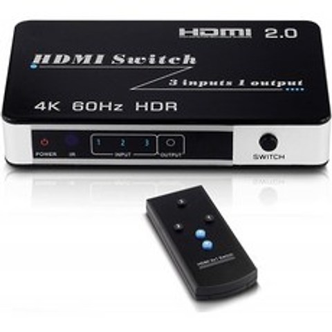 HDMI 스위치 2.0 3 포트 4K@60Hz 3D HDMI 스위치 박스 3 in 1 아웃 스위치 스플리터 IR 리모컨 HDMI 스위처 프로젝터 PS4