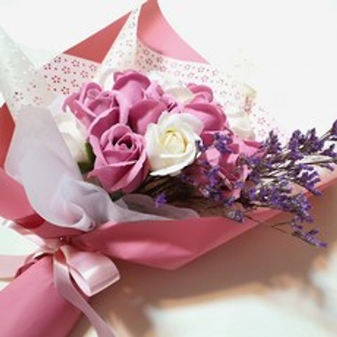 하트팡팡 비누꽃 20송이 장미 핑크