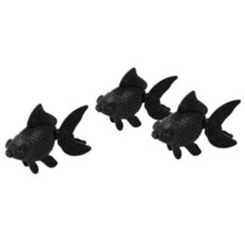 3 조각 플라스틱 인위적으로 떠 다니는 꼬리 물고기 탱크 금붕어 장식 블랙|Decorations|, 1개, S