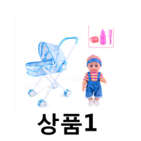 [BARNIDI브랜드] 유아 플라스틱 장난감 미니 인형 유모차, 상품1
