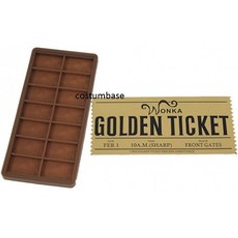 Willy Wonka DIY Mold + 골든 티켓 초콜릿 바 캐스팅 몰드 7.5