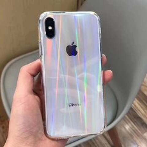 Caixas de laser de arco íris gradiente para iphone x xs max xr transparente macio fundas para iphone, iPhone 6Plus 6SP 용