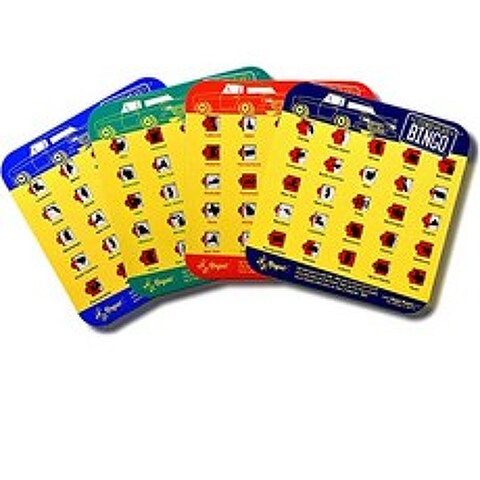 Regal Games Original License Plate Bingo Travel Set Bingo Cards for Family Vacations Car Rides and Road Trips 4 Pack, 본상품