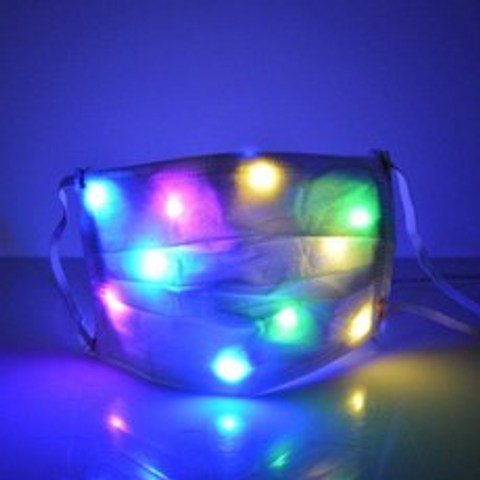 LED 다채로운 발광 일회용 부직포 댄스 파티 나이트 클럽 할로윈 장식 플래시 마스크 Y-5