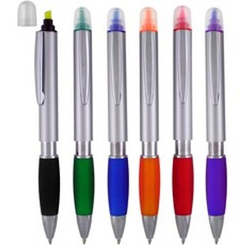 Highlighter with Chisel Tips 밝은 색 하이라이터 볼펜 블랙 잉크 6 : 사무용품 팩으로 출시