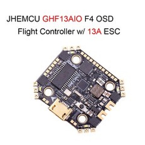 JHEMCU GHF13AIO Betaflight MPU6000 F4 OSD FPV 레이싱 비행 컨트롤러 내장형 13A 4in1 Brushless ESC RC Drone RC, 1개, CHINA, 단일