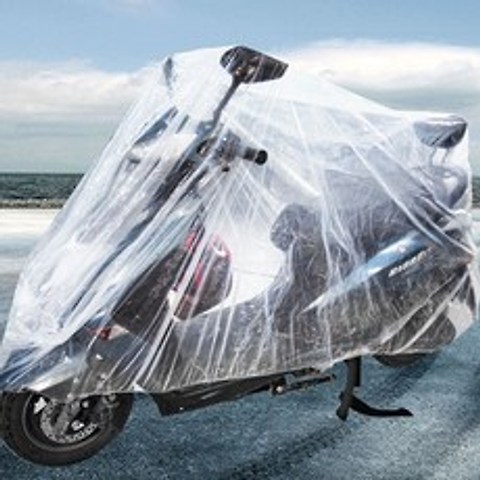 PKG 1+1 바이크 자전거 오토바이 방수 덮개 커버 투명 오염방지 카바, 2개, PE커버 투명
