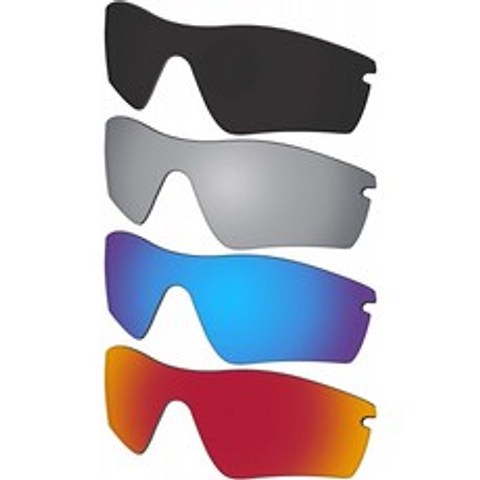 오클리 레이더 경로 선글라스 4 피스 렌즈 교체-다크 블랙 & 실버 미러 & 블루 미러 & 레드 미러