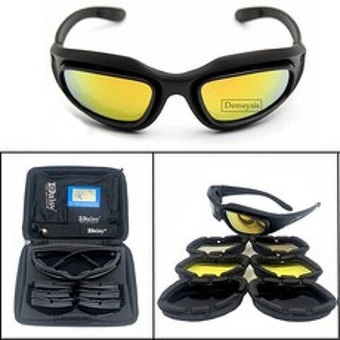 전술 편광 안경 4 렌즈 육군 선글라스 야외 스포츠 오토바이 타고 하이킹 낚시 사냥에 대 한 4 렌즈 키트|Hiking Eyewears|, 1개, Polarized, 단일