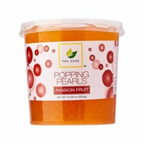 Tea Zone Passion Fruit Popping Pearls 버블티 패션 푸르트 팝핑 펄 7lb(3200g), 1개