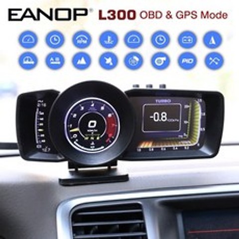 헤드업디스플레이 차량용 자동차 hud Eanop obd2 gps cabeça up display lcd 디지털 자동 스캐너 turbo 66, 검정, 중국