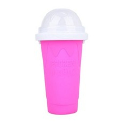 슬러시기계 슬러시 메이커 아이스 컵 여행 휴대용 더블 레이어 실리카 컵 핀치 컵 뜨거운, 분홍, 301-400ml