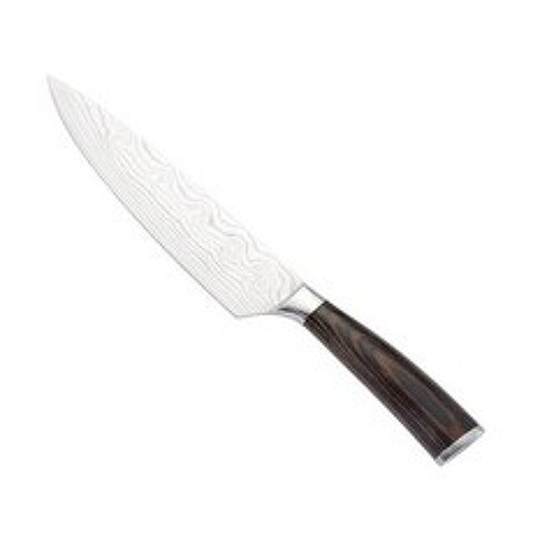 다마스커스 곡물 칼 요리사 칼 8 인치 색상 나무 손잡이 사시미 슬라이스 칼 부엌 칼