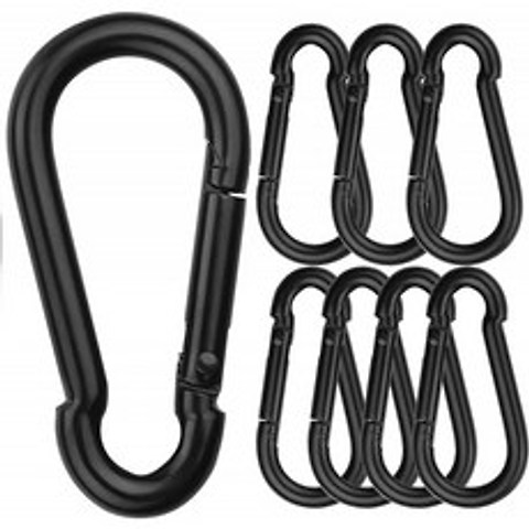 Acrux7 8팩 Carabiner Carabiner Carrivener Clip 알루미늄 8mm Carabiner 클립 헤비듀티 D형 Carabiner 스프링 스냅 Hook Ca, 단일옵션