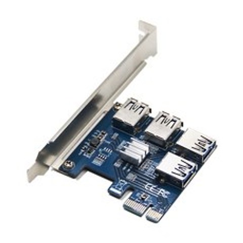 ZCD 4 포트 USB 3.0 초고속 5Gbps PCI Express PCIe 확장 카드 다운로드하세요, 플라스틱, 블루