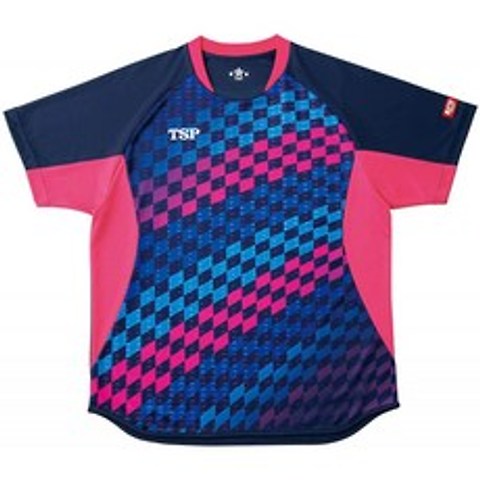 ティーエスピー(TSP) 卓球 男女兼用 ゲームシャツ チェッカーグラデシャツ 公式試合着用可 ネイビー 4XL