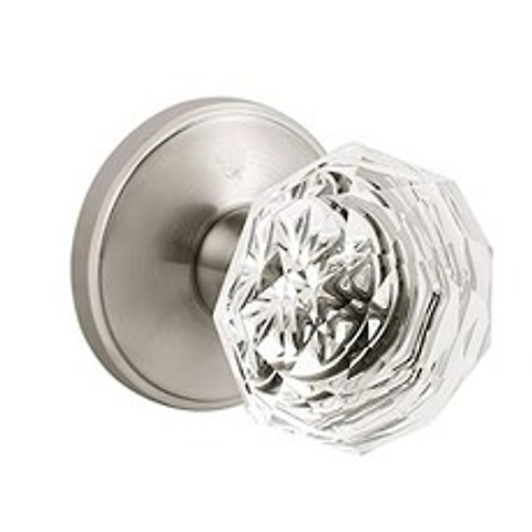 Passage Door Knobs Satin Nickel Clear Glass D (Passage Function for Hall and Closet Satin Nickel), 본상품