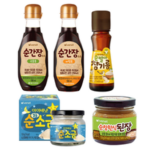 아이배냇 간장(국물용) + 간장(비빔용) + 참기름 + 순소금 + 순창한식된장