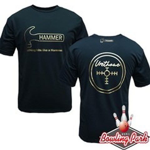 햄머 - 블랙 우레탄 빅로고 라운드 볼링 티셔츠 (블랙) / 기능성 라운드 티셔츠 WG-1