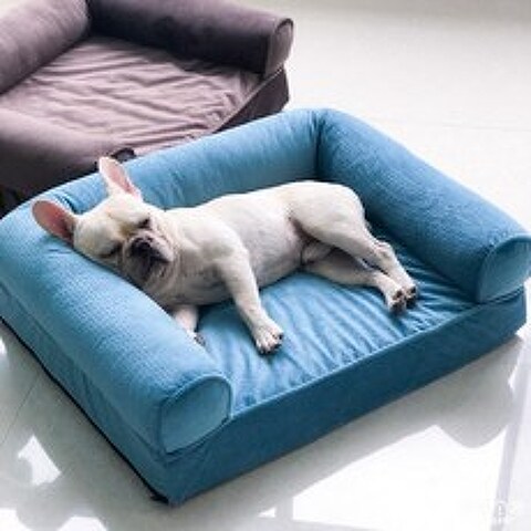 Madou 푹신 애완용 강아지 이동식 소파 침대 꿀잠 휴식, 푸른색