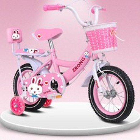 아이선물 아동 네발 자전거 2-9세 18인치YQ1014, 핑크
