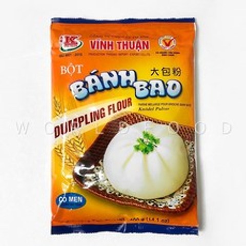 월드푸드 베트남 만두 만들기 봇 반바우 반바오 Bot Banh Bao 만두피 가루 바오쯔, 1봉, 400g
