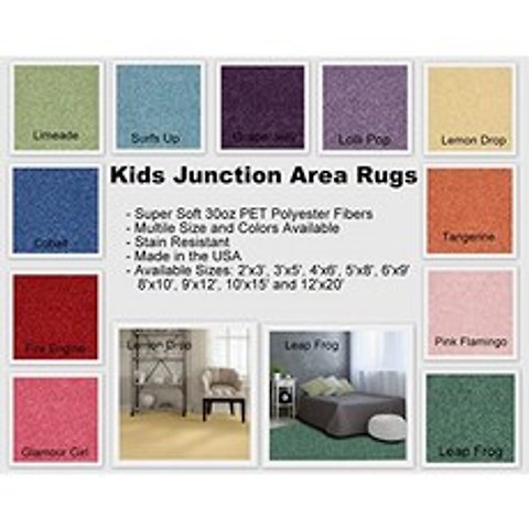 Kids Junction Area Rugs Many Bright Vibrant Colors to Choose from and Many (4x6 Pink Flamingo), 4x6, Pink Flamingo