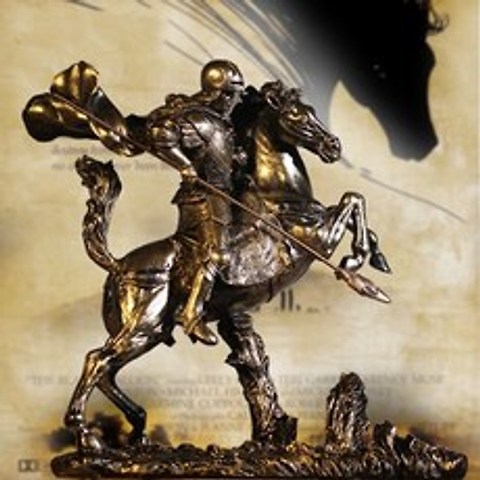 홈데코 빈티지 전사 갑옷 조각 고대 로마 스파르타 조각 중세 창의력 기사 동상 444, 03