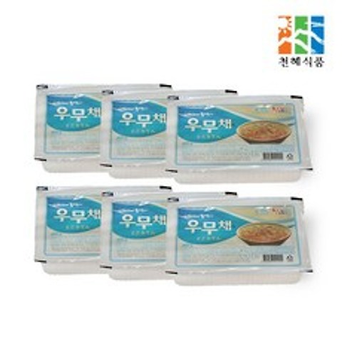 천혜식품 국내산 저칼로리 우무채400g 한천 우뭇가사리, 6팩, 400g