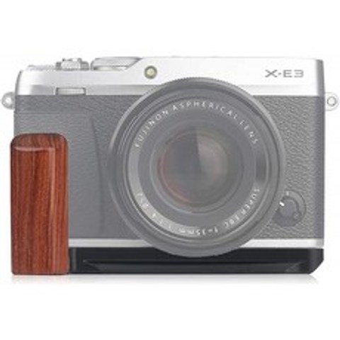 WEPOTO Fujifilm X-E3용 핸드 그립 메탈 빨강 단목재 GP-XE3카메라용 카메라 그립통판
