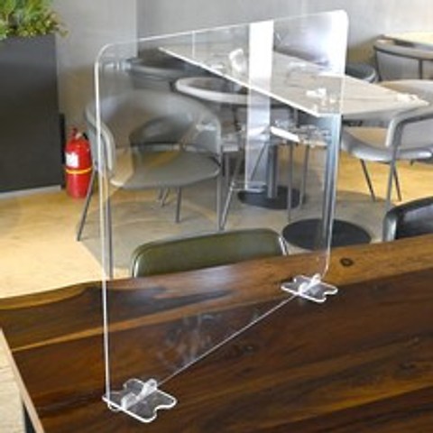 [600 X 450 3T] 투명 아크릴 칸막이 가림막 식당 업소용 회의실 학교 일자형 비말차단