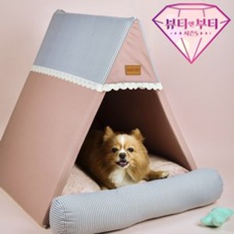 [뷰티앤부티 시즌5 방영]나리펫 대형견집 예쁜 강아지집 애견하우스(하우스+방석 Set), 핑크