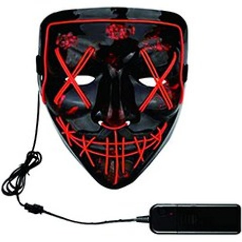 Halloween mask LED Light mask Halloween Horror mask Carnival Masquerade Light Induction Role-Playing mask, 본상품