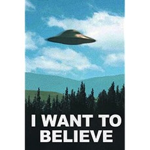 TV 프로그램 UFO가 선명한 색상의 적층 건조 삭제 표식 포스터 24x36 믿는다 (Vivid Color 2921 Laminated 24x36 in.), 본상품