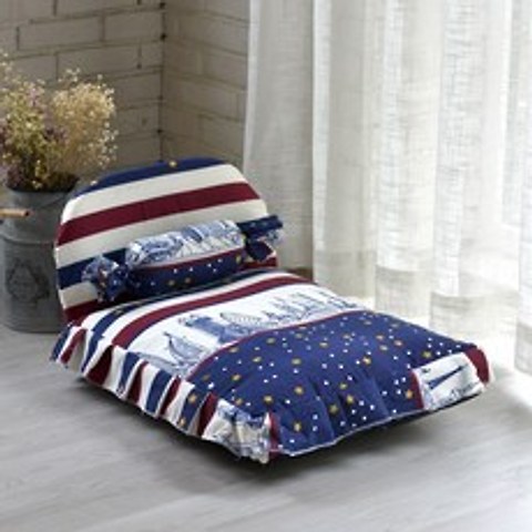 엔라인 강아지 고급대형침대 사탕베개포함 N770 침대, 별무늬 블루
