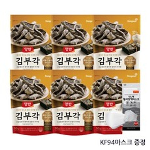 동원 양반 김부각 50g (KF94마스크증정), 6개