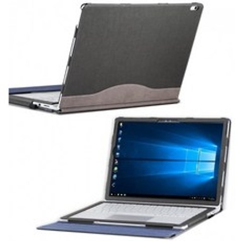 미국배송 Microsoft Surface Book 2 13.5인치 커버 케이스 PU 가죽 노트북 슬리브 2 in 1 케이스 분리, 단일옵션