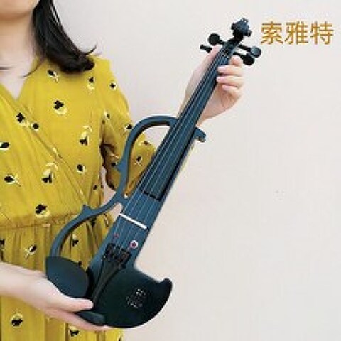 전자 바이올린 4/4 전자 악기 음향 초보자 전기 바이올린, 블랙